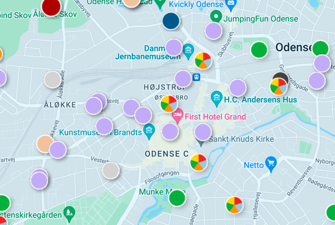 Kort over faciliteter i Odense