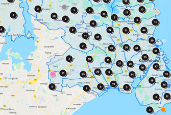 Kort over faciliteter i Københavnsområdet